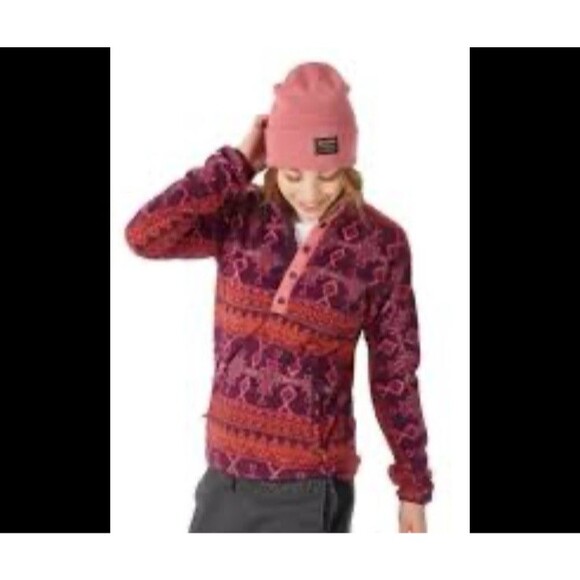 Burton Anouk Fleece Half Snap Jacket Mock Neck Pullover Aztec Purple M - Picture 12 of 12